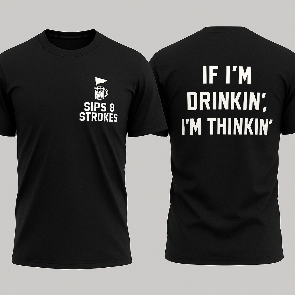 Sips & Strokes™ Short Sleeve Tee — If I'm Drinkin, I'm Thinkin'